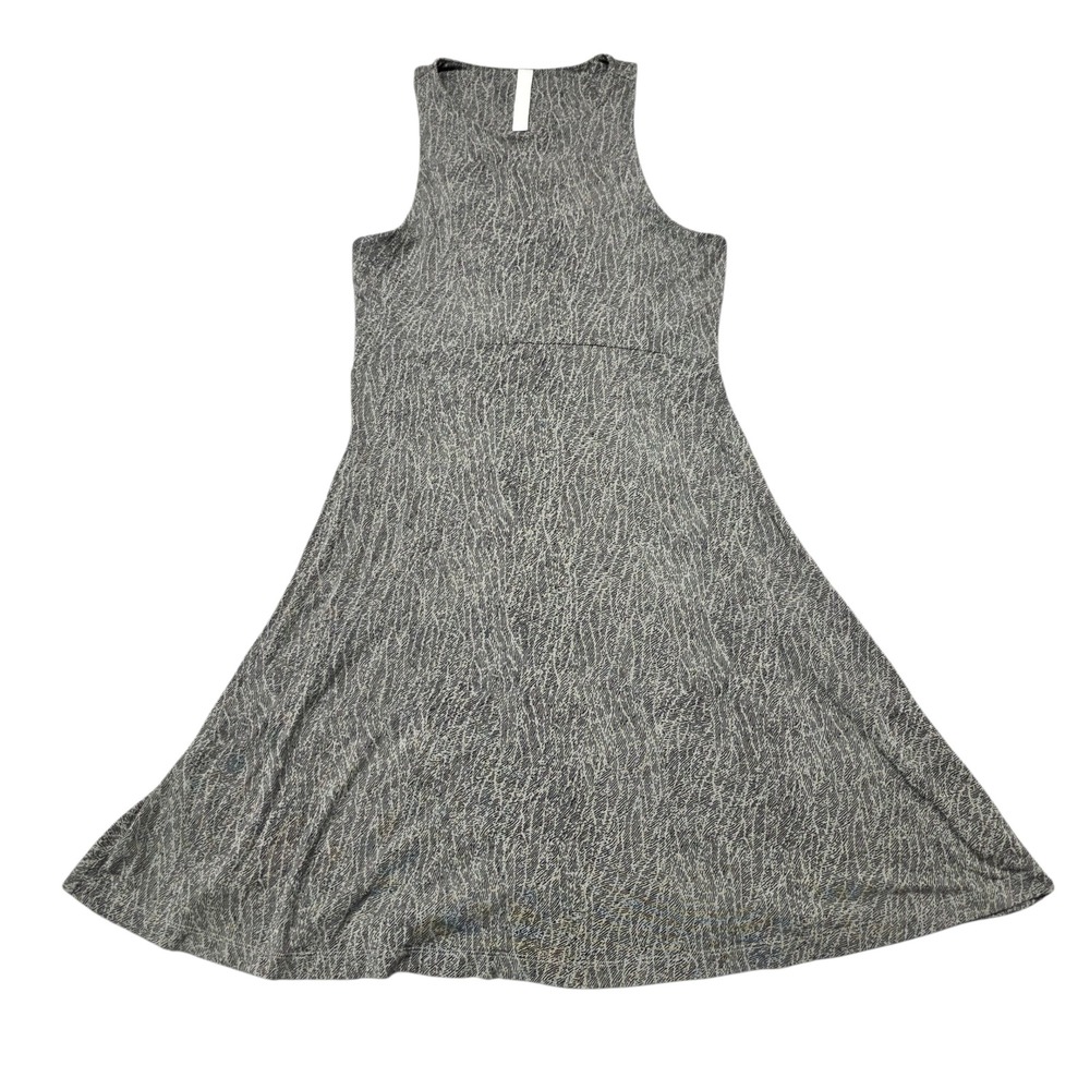 Athleta Women's Sleeveless Midi Dress Size S Gray Abstract Print Modals Spandex